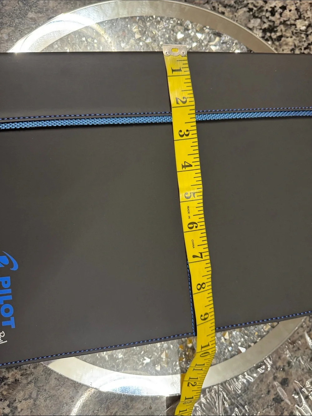 Pilot writing Black Portfolio Folder with Blue Stitching NWT